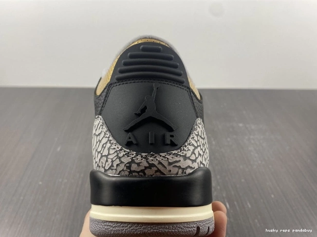 Cheap Husky Gold Jordan Air 3 CK9246-067 Black WMNS 0724